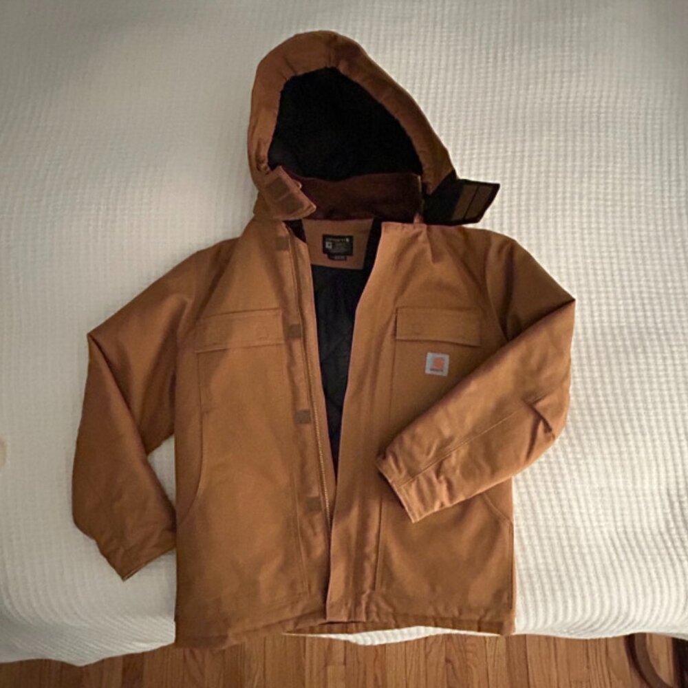 Men's Medium Carhartt Duck-Insulated Traditional Coat + Matching Hood